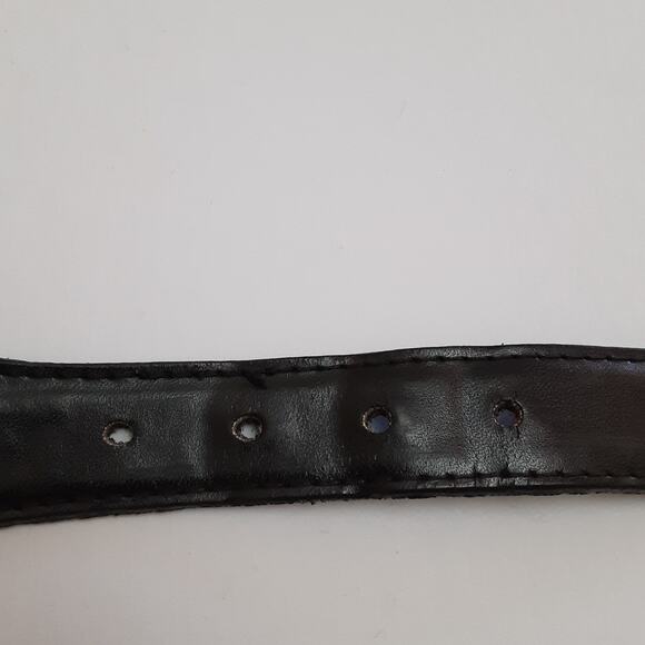 Vintage 90s Black Braided Leather Belt Solid Brass Buckle Women 38 Woven Western main image 7